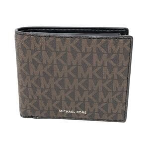 NWT Michael Kors Mens Cooper Billfold with Coin Pocket - Brown/Black-Sz L